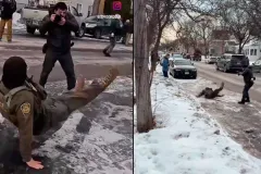 VIDEO. Tremendo resbalón de agente del ICE provoca burla viral de estadounidenses en redes 