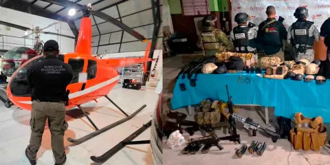 Aseguran helipuerto clandestino en Veracruz: decomisan aeronaves, armas y detienen a una persona
